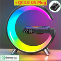 15W Wireless Charger Stand LED RGB Light Desk Lamp Speaker APP Control For iPhone 14 13 12 11 X 8 Samsung Fast Charging Station Amazoline Store