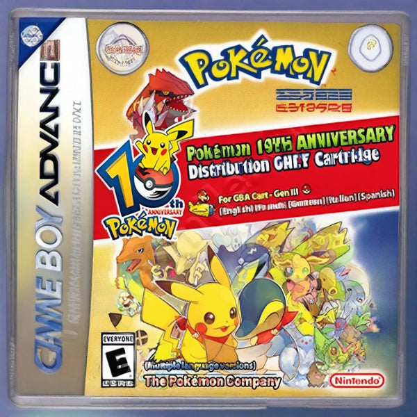 GBA Pokémon 10th Anniversary, Pokemon Distribution Cartridge, GBA Game Cartridge, Video Game GBA Amazoline Store
