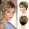 HAIRJOY Synthetic Hair Wig Short Curly Wig Pixie Cut For Women Grey  Layered Wigs with Bangs Amazoline Store