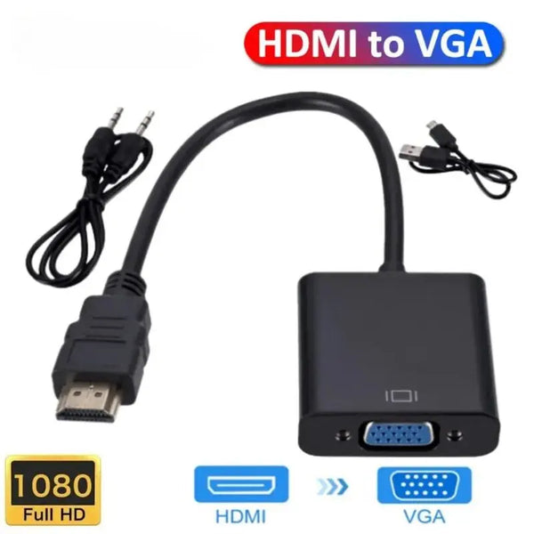 HDMI Converter To VGA Audio Cable Power Supply HDMI Male To VGA Female Adapter For PS4 TV Box xbox TV Laptop Amazoline Store