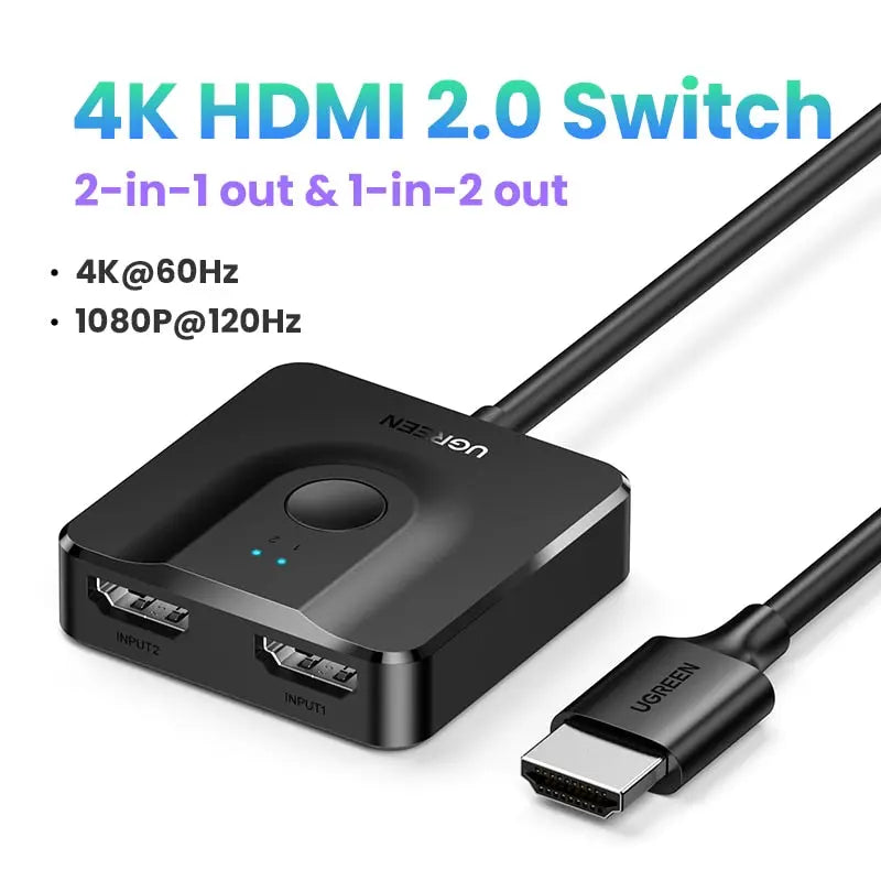 Ugreen HDMI 2.1 Switch 4K@120Hz 8K@60Hz Switcher 2-In-1