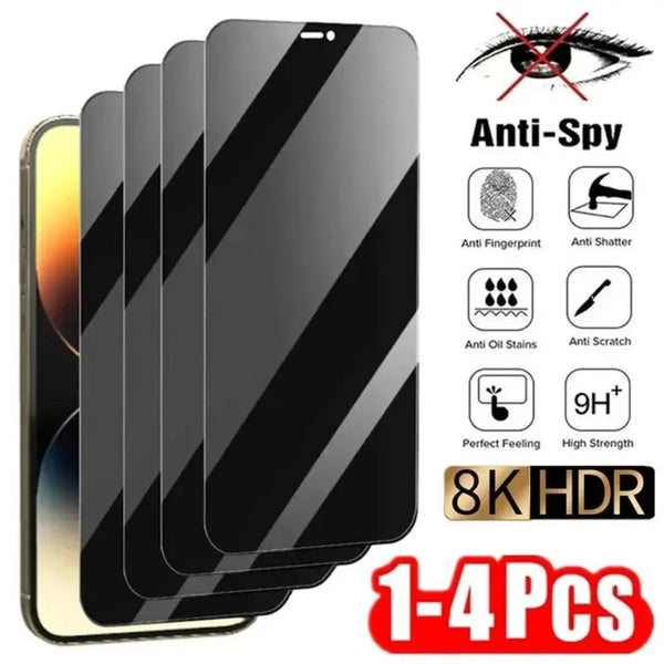 1-4Pcs Privacy Screen Protector For iPhone 14 13 11 12 Pro Max Mini 7 8 Plus Anti Spy Screen Protector Privacy Glass For iPhone 15 X XR XS MAX Amazoline Store