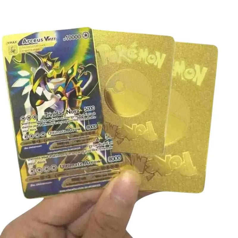150 style of Pokemon Metal Gold Cards Box Golden Letter Spanish