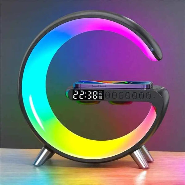 15W Wireless Charger Stand LED RGB Light Desk Lamp Speaker APP Control For iPhone, Samsung, Fast Charging Station Amazoline Store