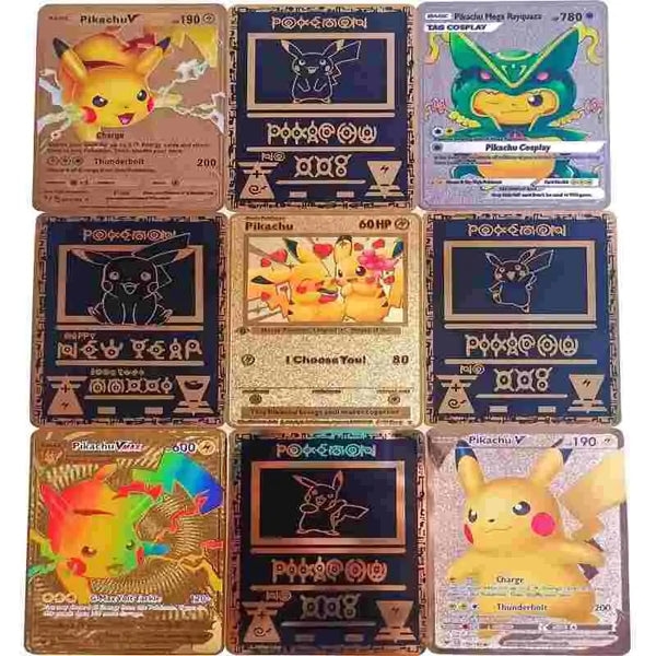 1pcs Rare Metal Pokemon Cards Pikachu Vmax Pokemon Card Pikachu Cosplay Charizard Gifts For Kids Birthday Amazoline Store