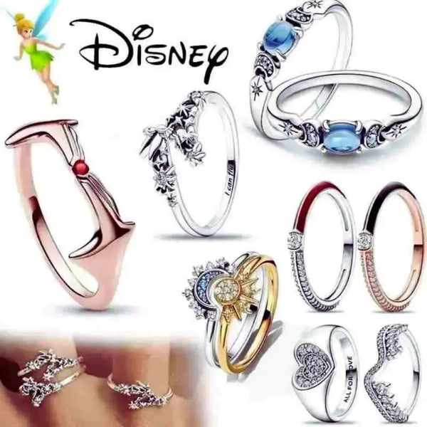 2023 New Disney Minnie Mouse Ring Sparkling Princess Daisy Flower Ring Original Festival Jewelry Best Jewelry Gifts Amazoline Store