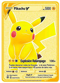 2023 Pokemon Metal Cards Pikachu Vmax Charizard Gengar Eevee snorlax Anime Games Collection Letters Iron Cards Toys Kids Gifts 