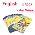 27Pcs Pokemon Cards English Spain 3D Shining Rainbow Cards Gold Silver Black Vmax Gx Pikachu Charizard Trading Game Battle Card Amazoline Store
