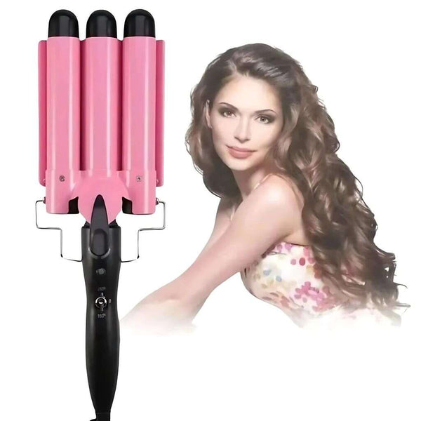 3 Barrel Curling Iron Styles Hair Crimper waver Portable Hair Curling Iron Ceramic Wave Iron Curly Hair Styling Amazoline Store