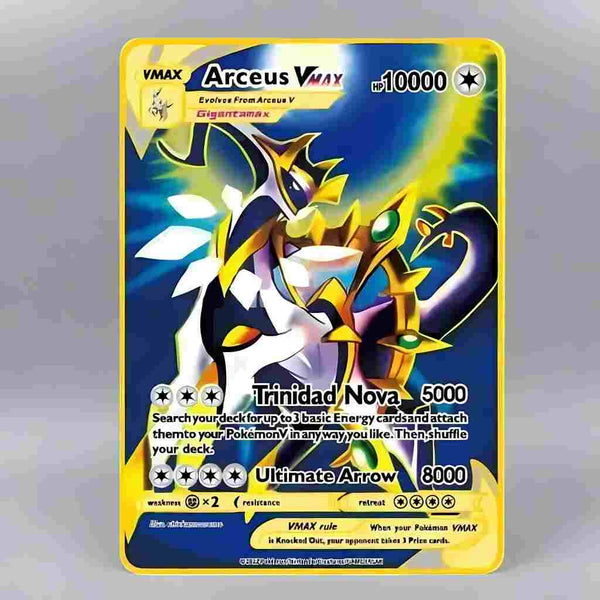 Arceus Vmax 10000, Pocket Monster Pikachu, English Pokemon Cards, Metal Gold Pokemon Cards Amazoline Store