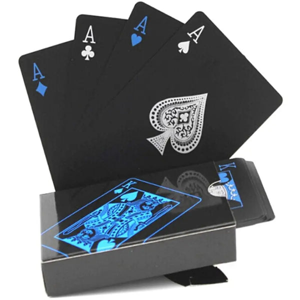 Black Gold Playing Card Poker Game Deck blue Silver Poker Suit Plastic Magic Waterproof Deck Of Card Magic Water Gift Collection Amazoline Store