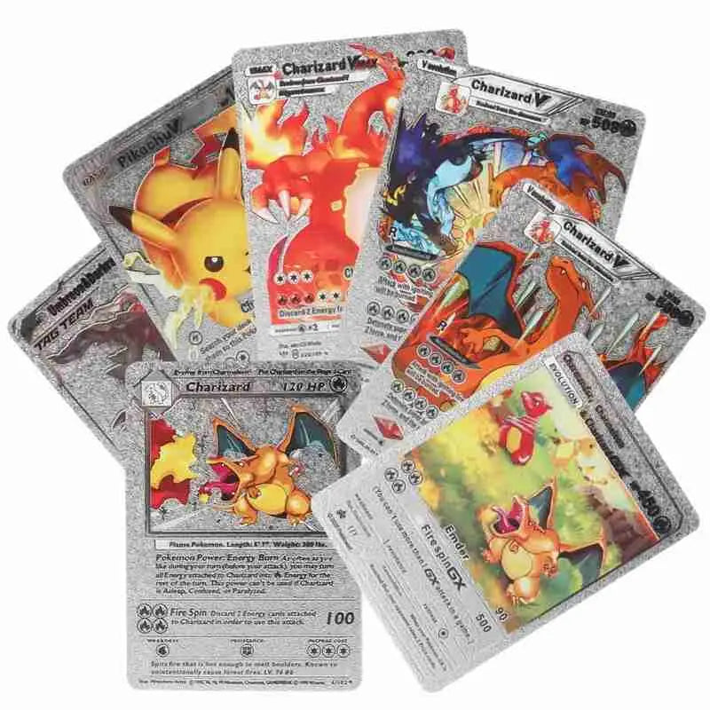 Acheter Cartes Pokemon en métal français/anglais/espagnol, 55