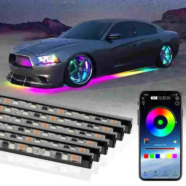 Car Flexible underglow light for car LED Underbody APP Control RGB Neon Lights Auto Decorative Amazoline Store