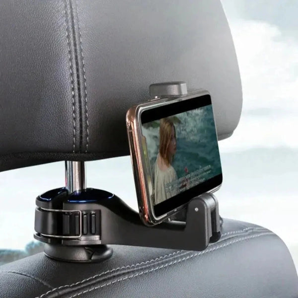 Car Headrest Hidden Hook, Rear Seat Headrest, Car Seat Hooks for Bags, 2 in 1 Multifunctional Car Phone Holder Amazoline Store