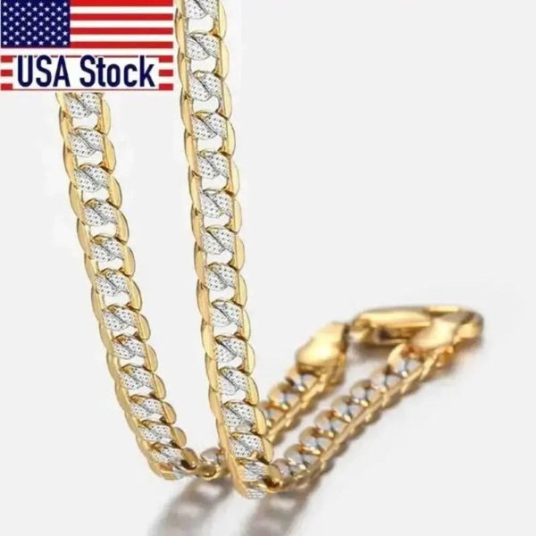Chain Necklace Gold Plated For Men and Women Cuban Link Chain Gold Necklace Fashion Jewelry Amazoline Store