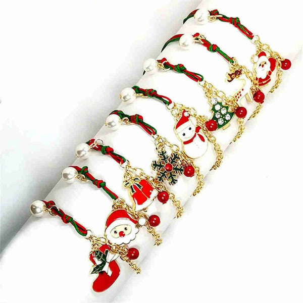 Christmas Theme Jewelry Snowflake Bracelets Charms Bracelets Adjustable Metal Bracelet For Women Jewelry Christmas Gifts Amazoline Store