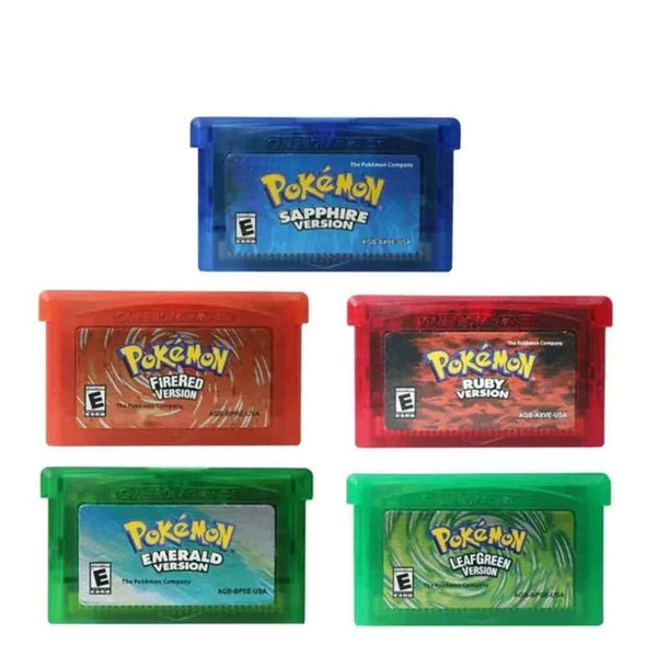 GBA Pokemon Series Game 32-Bit Video Game Cartridge Pokemon Console Games Card Sapphire Fire Red  Emerald Ruby LeafGreen USA Version for GBA NDS Amazoline Store