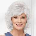 HAIRJOY Women Synthetic Hair Wigs Short Curly with Bangs  Shoulder Length Brown Blonde Grey White Wig Amazoline Store