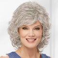 HAIRJOY Women Synthetic Hair Wigs Short Curly with Bangs  Shoulder Length Brown Blonde Grey White Wig Amazoline Store