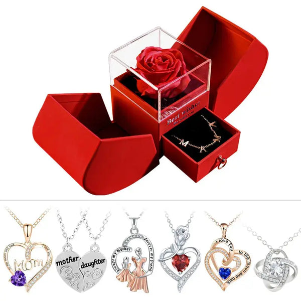 Mom and Daughter Matching Jewelry Rose Gift Box With Necklace Rose Soap Flower Gifts Box For Mother's Day Jewelry Gifts For Women - Amazoline StoreMom and Daughter Matching Jewelry Rose Gift Box With Necklace Rose Soap Flower Gifts Box For Mother's Day Jewelry Gifts For Women - Amazoline Store
