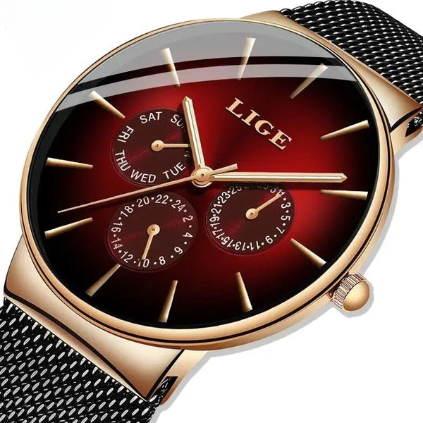 New Fashion Men's Watches Top Brand Luxury Quartz Watch Mesh Steel  Waterproof Ultra-thin Amazoline Store