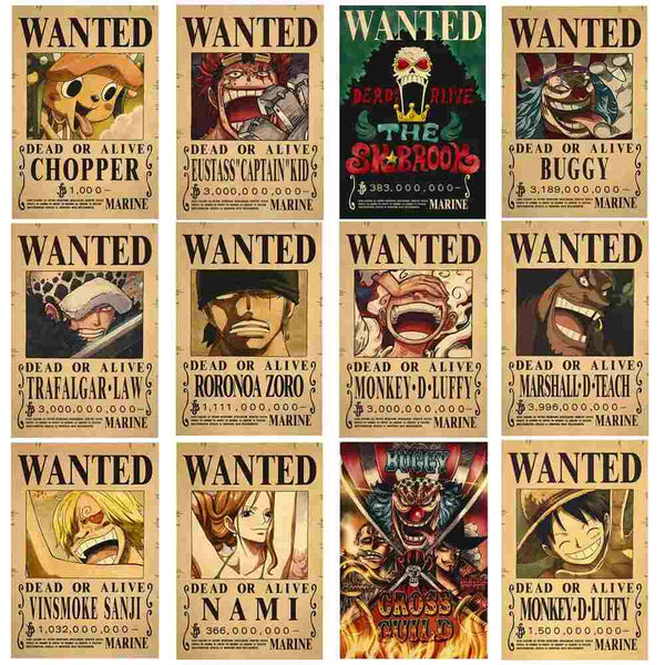 One Piece Anime Figures Luffy First Wanted Poster Children Room Wall Decoration Paintings Toys Gifts Amazoline Store