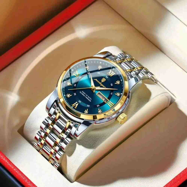 POEDAGAR Luxury Watch for Men, Quartz Watch Stainless Steel, Men's Sports Watches Waterproof, Luminous Watches Amazoline Store
