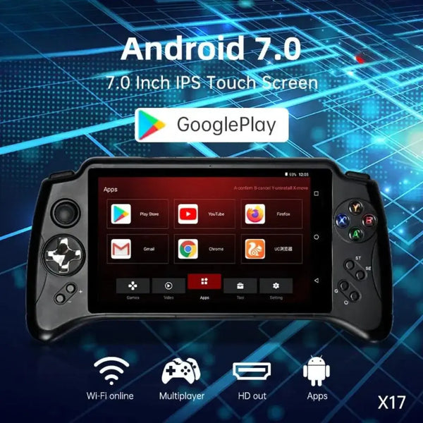 POWKIDDY X17 Android 7.0 Powkiddy Game Console 7-inch Touch Screen Quad Core 2G RAM 32G ROM Retro Game Players Amazoline Store