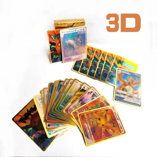 Pikachu Vmax Pokemon Card English Spain 3D Shining Rainbow Cards Gold Silver Black Gx Charizard Pokemon Trading Card Game Battle card Games Amazoline Store