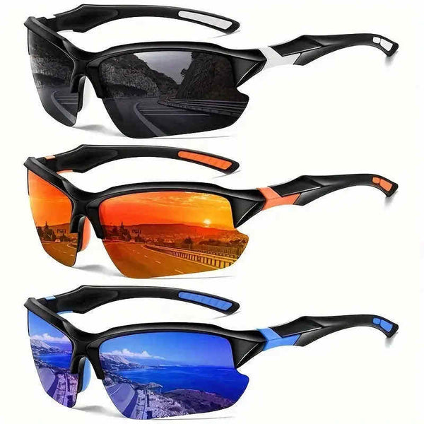 Polarized Sports Sunglasses for Men Women, High Fashion Sunglasses for Cycling and Running Fishing, Sunglasses Goggles Style Amazoline Store