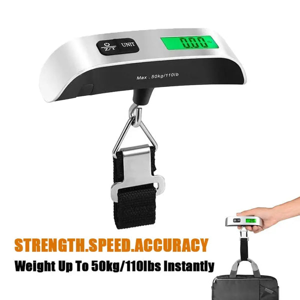 Portable Scale Digital LCD Display 110lb/50kg Electronic Luggage Hanging Suitcase Travel Weighs Baggage Bag Weight Balance Tool Amazoline Store