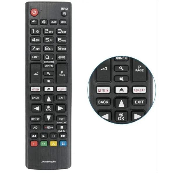 Remote Control Universal, High Quality ABS REMOTE CONTROL AKB75095308 FOR LG SMART TV 433MHZ Amazoline Store