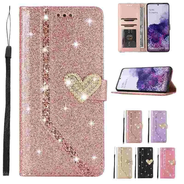 Shiny Case For Samsung Galaxy, Flip Leather Case , Samsung Wallet Case For S23 S22 S21 FE S20 Ultra S9 S10 Plus A12 A13 A14 A34 A5 Amazoline Store