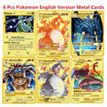 6-12 Pcs/Set Pokemon Metal Card, English version, Pocket Monster Pikachu, pokemon Anime Figures, Battle Cards Game, Toys Gifts For Kids Amazoline Store