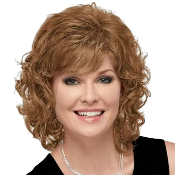 Synthetic Hair Wigs For Women Short Curly Wig with Bangs Brown, Blonde, Grey, White Amazoline Store