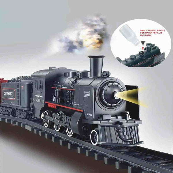 Toys Railway Train Classical Freight Water Steam Locomotive Playset With Smoke Simulation Electric Amazoline Store