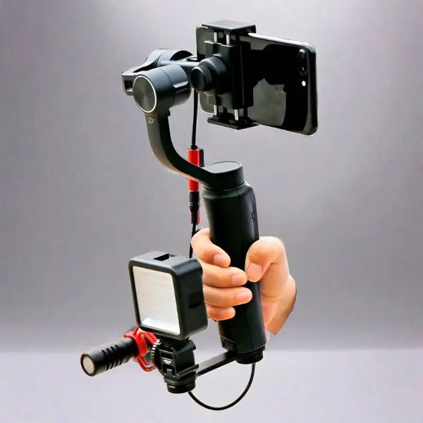 Triple Cold Shoe Mount, LED Video Light Kit and Gimbal Microphone for Mobile Amazoline Store