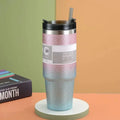 Tumbler Stainless Steel, Water Bottle with Straw Lid, Thermos Vacuum Insulated Tumbler, Coffee Mug with Lid and Straw 900ml,Travel Mug For Car Amazoline Store