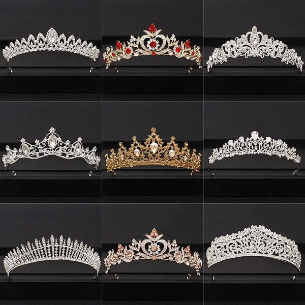 Wedding Crown For Bride Hair Accessories Women Crystal Tiara Wedding - Amazoline Store