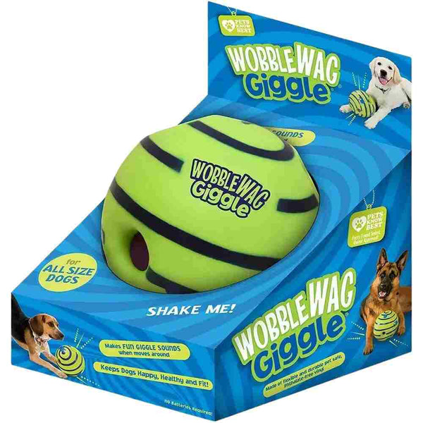 Wobble Wag Giggle Ball Interactive Dog Toy Funny Giggle Sound Effect When Rolled or Shaken Pets Amazoline Store