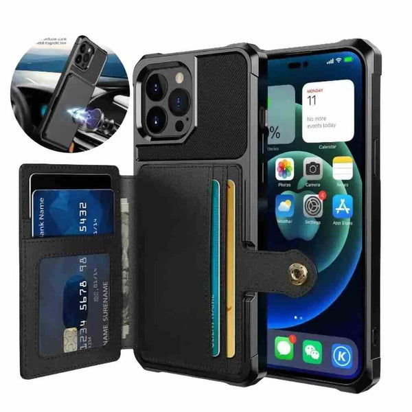 iPhone Magnetic Wallet Case Leather Case For iPhone 15 14 13 12 11 Pro Max XS Phone Cover Stand X 7 8 Plus SE2022 Anti Drop Phone Case Cards Slot Case Amazoline Store