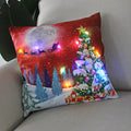 1pc Christmas Cushion Cover 45x45 Led Light Christmas Decorations for Home Santa Claus Printed Christmas Pillow Case Amazoline Store