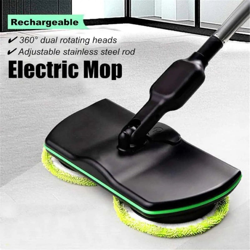 Cordless Electric Mop, Floor Cleaner with LED Headlight & Water Sprayer, Up  to 60 mins Detachable Battery, Dual-Motor Powerful Spin Mop with 300ML