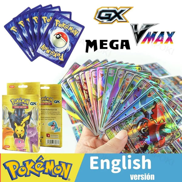 English Language Version Pokemon Cards 50-300Pcs Pokemon Cartas 300 V MAX 300 GX Children Battle Game Tag Team Shining Vmax TOMY Amazoline Store