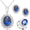 Fashion Blue Crystal Stone Wedding Jewelry Sets For Brides Silver Color Necklace Set Amazoline Store