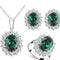 Fashion Blue Crystal Stone Wedding Jewelry Sets For Brides Silver Color Necklace Set Amazoline Store