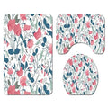 Floral Bath Mat and Shower Curtain Set Shower Curtain with Hooks Bath Rugs Amazoline Store
