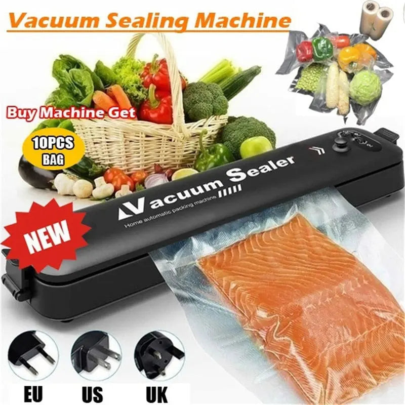 220V/110V Vacuum Sealer Packaging Machine with Free 10pcs Vacuum