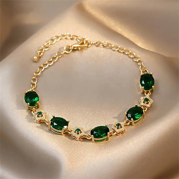 Luxury Geometry Tennis Bracelets For Women Adjustable AAA Cubic Zirconia Crystal Choker Bead Chain Pendant Necklace Fine Jewelry Amazoline Store