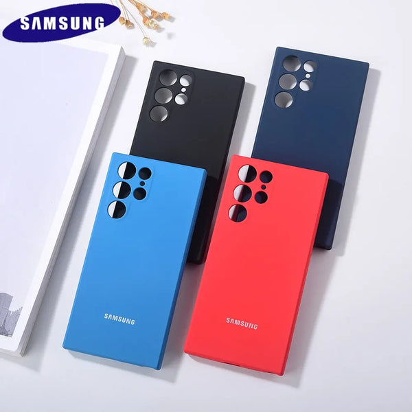 Original Samsung Galaxy S22 Ultra/Plus Case A22 A32 A52 A72 A51 Soft Silicone Liquid Cover Full Protect Fall Preventor TPU Shell Amazoline Store